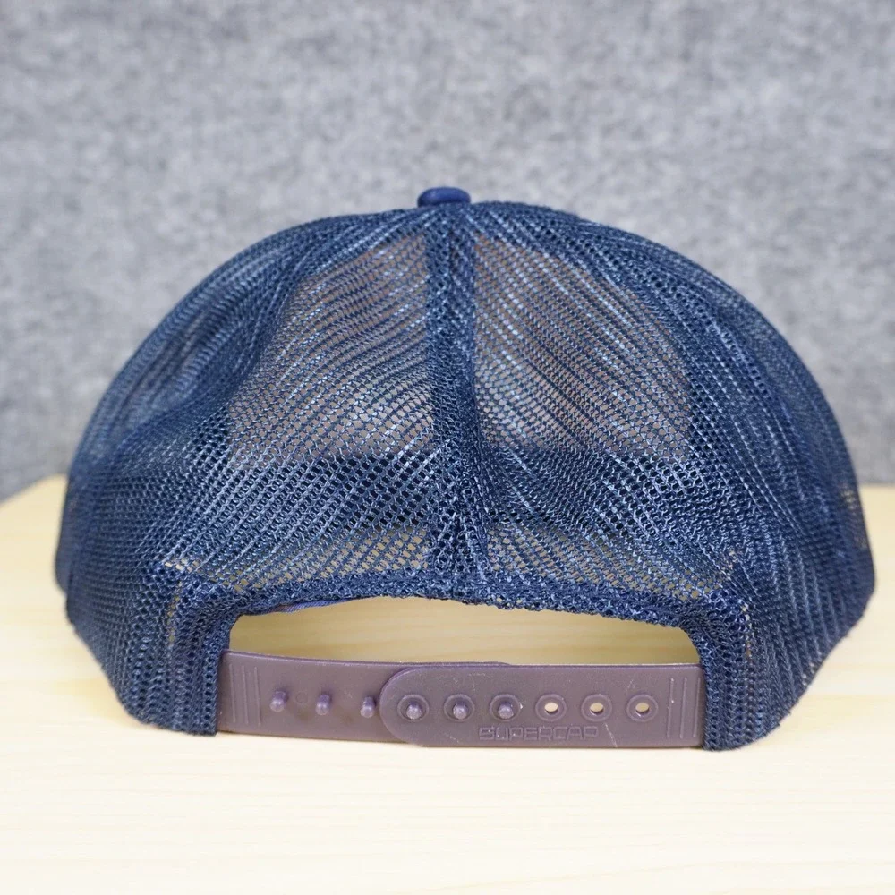 Vintage New York Yankees Trucker Hat Supercap Blue White Mesh Cap 70s 80s